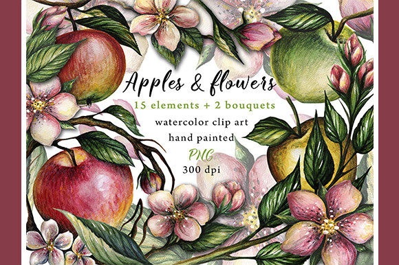 Apples.Flowers: Creative Design Elements