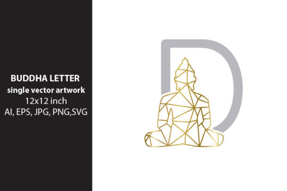 Buddha Letter D Artwork for Creative Projects