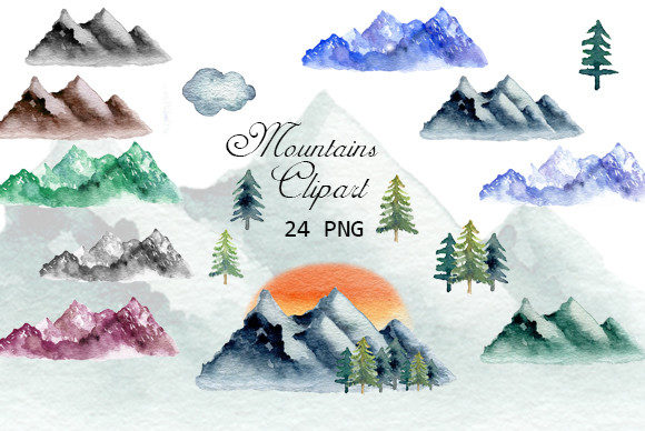 Elevate Designs with Watercolor Mountains