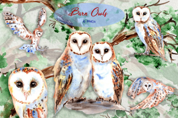 Evaluating the Practical Value of Watercolor Woodland Barn Owls Clip Art for Creative Projects