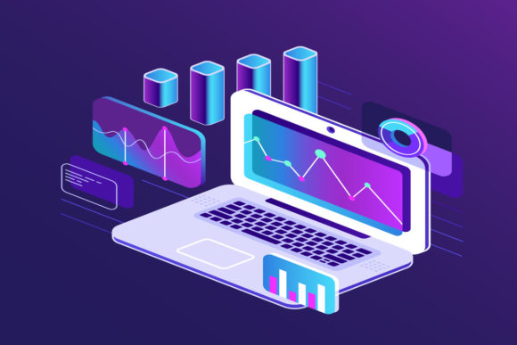 Finance Market Analysis Isometric 3D Charts for Informed Decision-Making