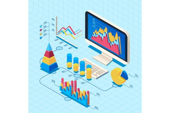 Financial Data Analysis Isometric