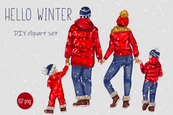Hello Winter, DIY Clipart Kit Merry Chr: A Creative Resource for Custom Christmas Art