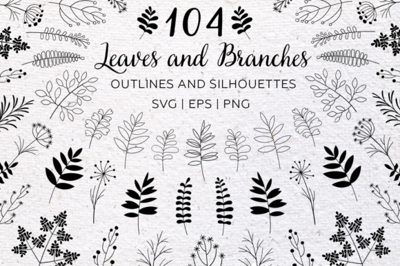 Leaf and Branch Doodle Clipart