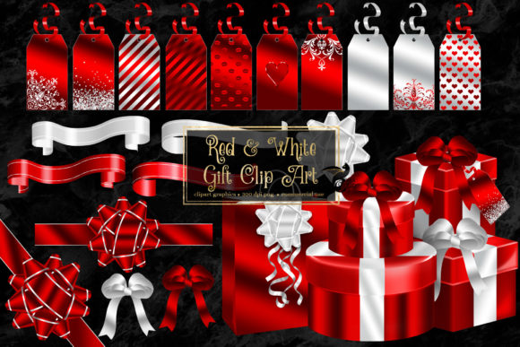Red and White Gift Clipart for Every Creative Need