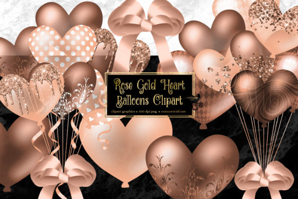 Rose Gold Heart Balloon Clipart: A Versatile Digital Design Resource