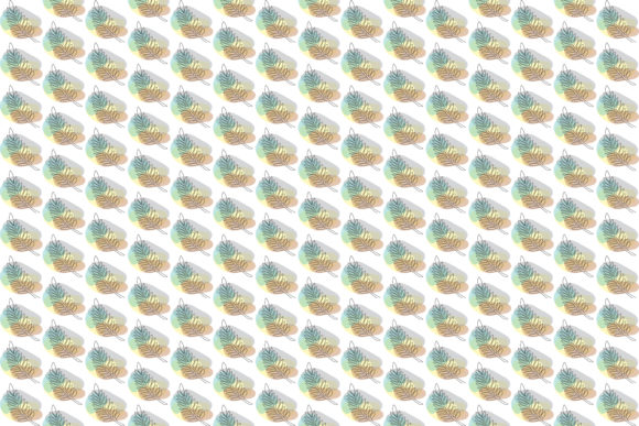 Tropical Line Art Leaves Pattern Design